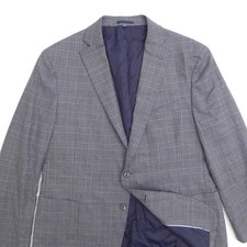 Jos. A. Bank Mens Blazer Gray Plaid 1905 Slim Fit Wool Blend 46R Regular