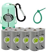 Dog Poop Bag Holder with Leash Clip, Adjustable Strap  2-Side Hooks for Used...