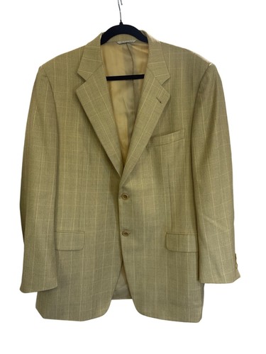 Canali Jacket Mens 54 Regular Beige Blazer Sport Coat Italy Wool