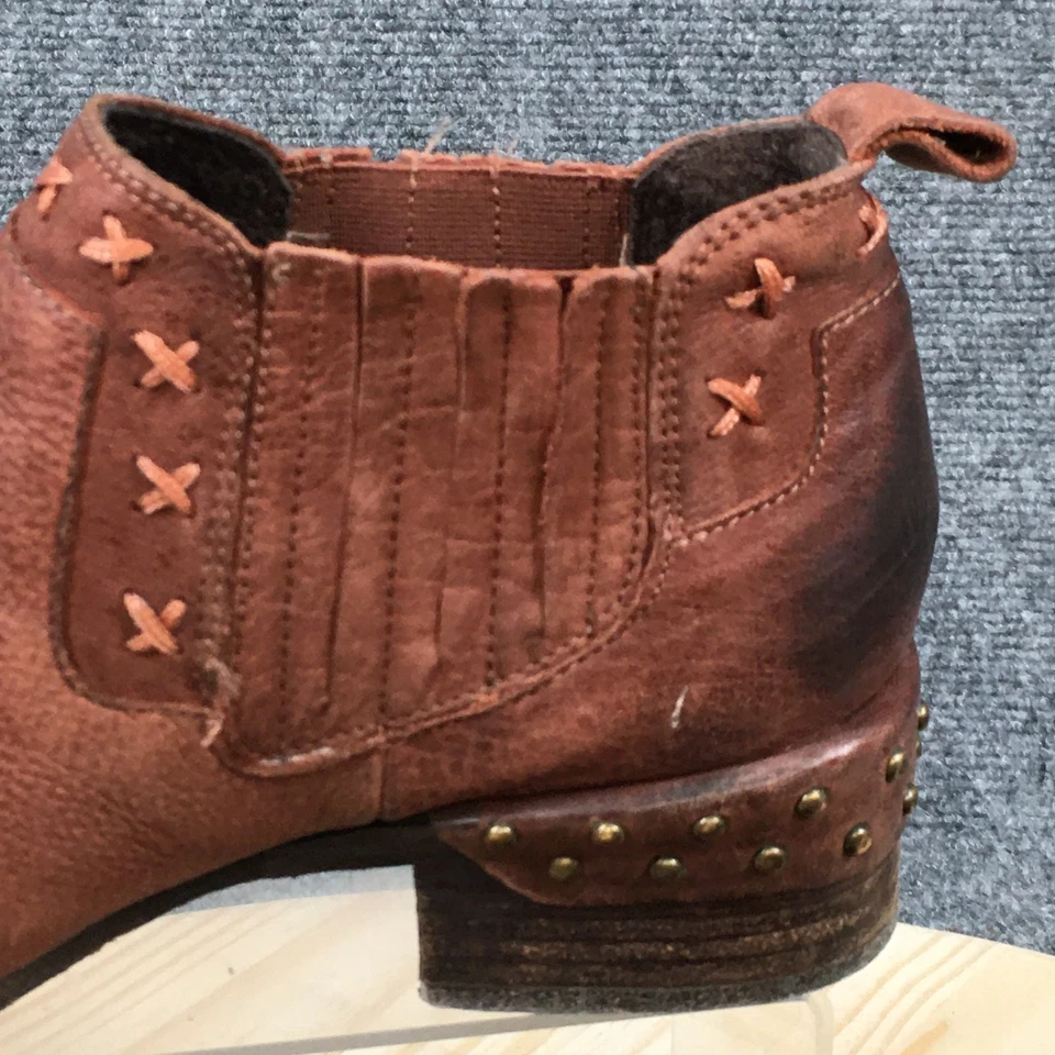 Naughty Monkey Botas Mujer 8.5 Botín Marrón Informal Cómodo Tachonado Bloque Foto 3 de 4