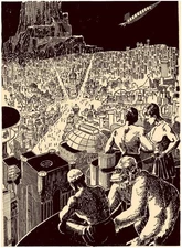 FRANK R. PAUL : The Master Mind of Mars : Archival Art Print