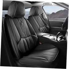 Car Seat Covers Custom Fit for Ford F150 2009-2025, Faux Front Seat Black