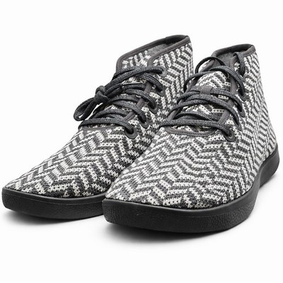 Allbirds Tree Topper Wool High Top Sneakers Gray White Zig Zag Men s 14 NWB