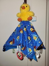 FUZZY DUCK - BABY TO TODDLER SECURITY LOVEY - LARGE SZ QUILT BLANKET-HOME SEWN