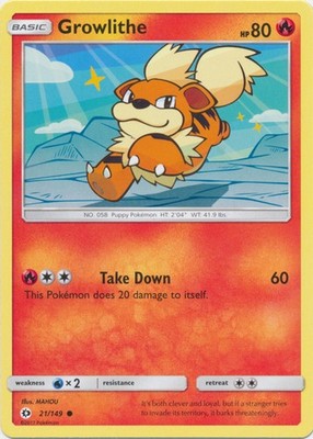 Growlithe - 21/149 - Common - Damaged