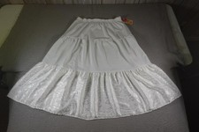 Vintage Western Skirt Womens Large White Ruffle Cowgirl Rodeo Show Dance Ranch