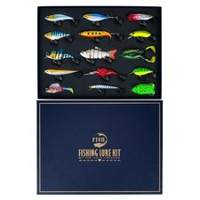 HALF CRESCEN Fishing Lures Kit for Diving Bass/Trout/Pike with Lifelike Action,