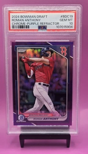 Roman Anthony 2024 Bowman Draft #BDC19 Chrome-Purple Refractor  PSA 10 Red Sox