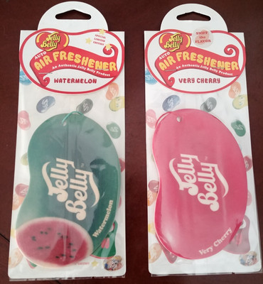 Lot 2 New Jelly Belly WATERMELON & CHERRY Scent Auto Boat Hanging Air Freshener
