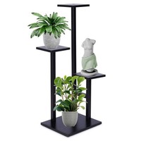 BlumenstäNder Metall Schwarz 84Cm 4 Ebenen Pflanzregal Loft Vilde 569820