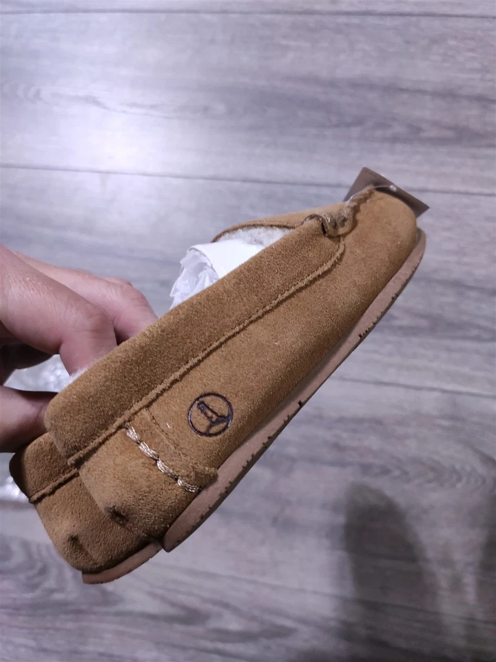 Zapatillas Lands End Niñas Niños Talla 11 Tostado Mocasín Gamuza Casa Zapatos Niños Foto 4 de 4