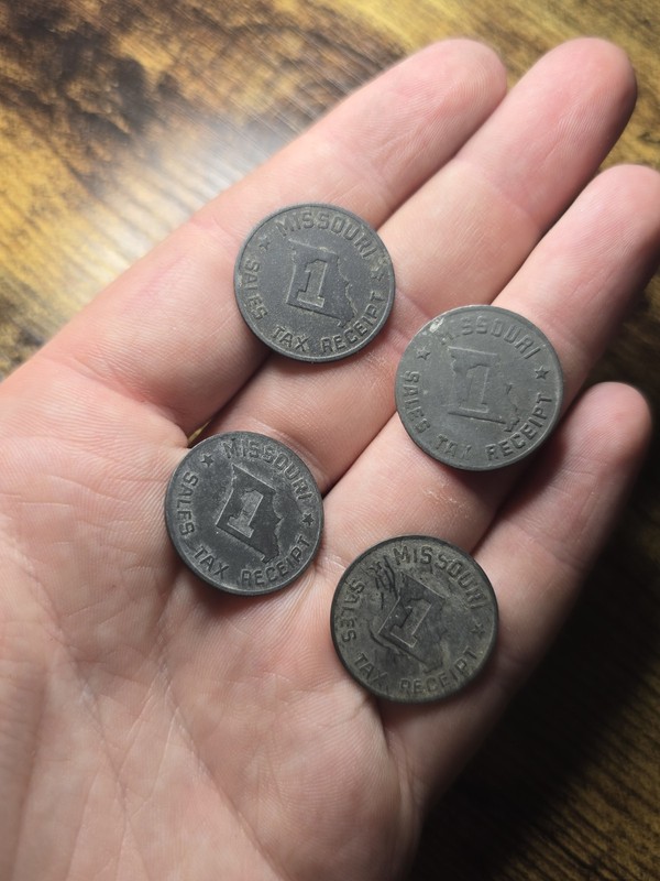 x4 1 Mill Missouri Sales Tax Token Receipt vintage Great Depression Coin