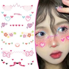 Face Body Temporary Tattoos Water Transfer Stickers Cute Design Set