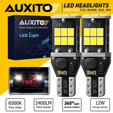 2x AUXITO 921 912 Backup Reverse Light White LED bulb For Toyota GMC Honda 6000K