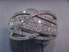 VINTAGE NATURAL 1.00CTW ROUND BAGUETTE DIAMOND BAND RING 10K WHITE GOLD SIZE 7