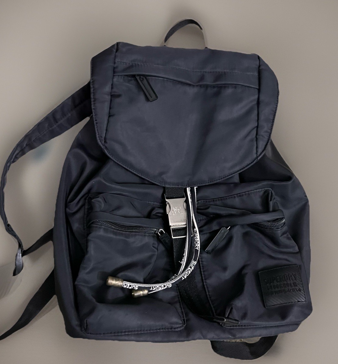 Superdry (Black) Buckled Drawstring Backpack; Zip… - image 1