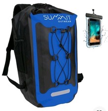 Summit Waterproof Dry Bag - Roll Top Water Proof Backpack  Phone Case Blue New