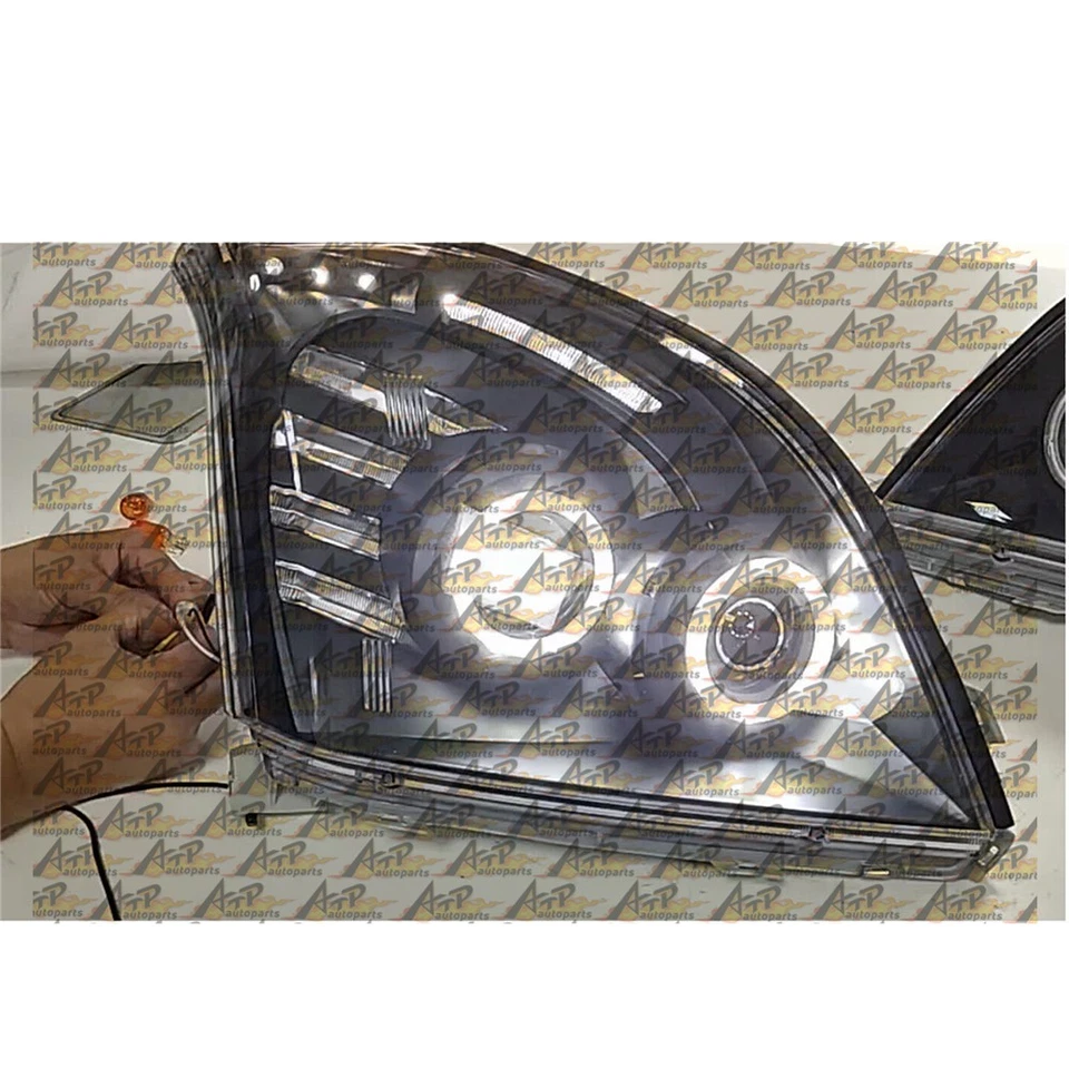 For Toyota Prado 120 Series 02-09 LED Headlights Pair Front Lamp Angel Eye Black - image 4 of 4