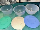 Set of 3 Tupperware 4.3L Mixing Bowls w/ Seals Lids 3091 Impressions Storage — photo 2
