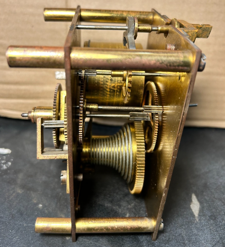 SINGLE FUSEE CLOCK MOVEMENT IN WORKING ORDER WITH CASE HANDS & DIAL ...