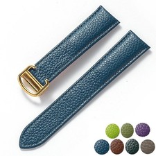 Watchband Strap Replacement Grain Soft Leather for Cartier Tank 16mm 18mm