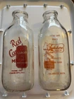 2 Vintage Glass Milk Buttermilk Bottle Lakeshore Red Canon