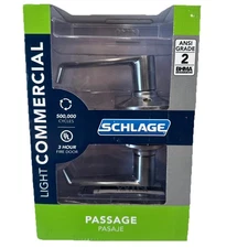 Schlage Light Commercial Elan Hall/Closet Passage Door Lever Handle Satin Chrome