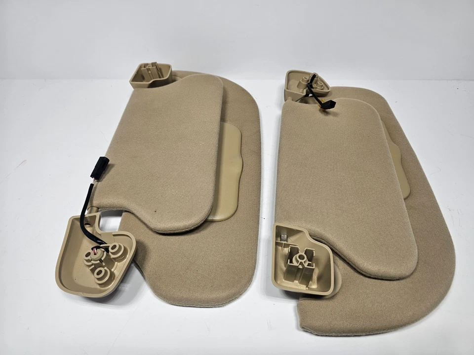 2007 - 2014 Ford Expedition Driver & Passenger Sun Visors w/ Home Link Beige - Image 2 of 4