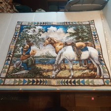Handmade western horse theme childs quilt