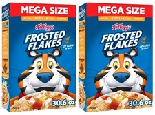 ¡PACK DE 2!  Cereal de desayuno copos esmerilados MEGA TAMAÑO sin grasa 30,6 OZ cada uno