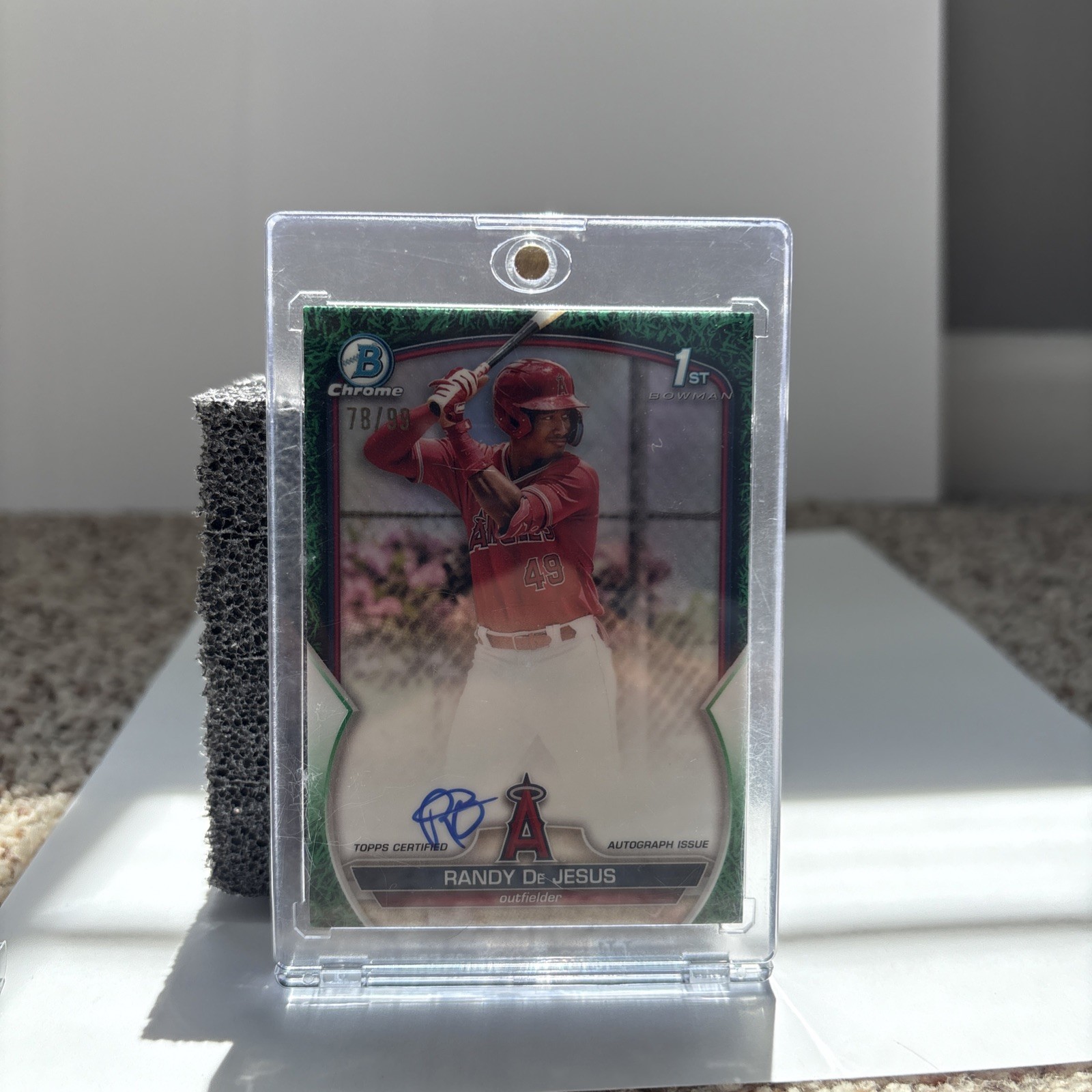 2023 Bowman Chrome Randy De Jesus 1st Bowman Auto Green Grass Refractor #/99