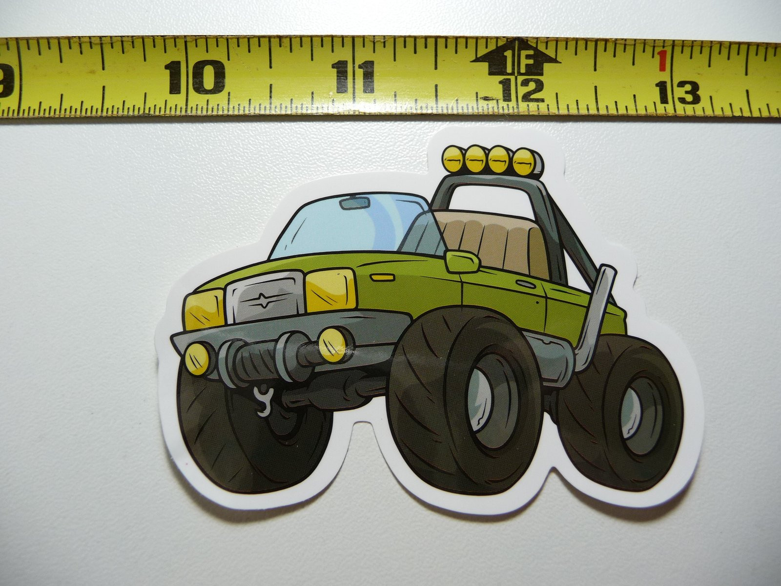 MONSTER TRUCK CONVERTIBLE 4X4 WINCH DECAL STICKER LAPTOP FUN