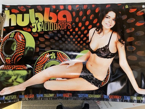 Rare Vintage Hubba Wheels 52mm AD Skateboard Skateshop Banner Poster Display 45"
