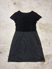 Vintage 2000s Prada Black Knit & Nylon Hybrid Dress Tech IT 44