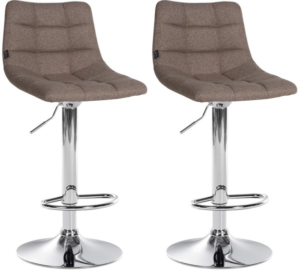 2Er Set Barhocker Jerry Stoff Chrom Taupe-image
