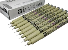 Pigma Micron pen 005 Black ink marker felt tip pen, Archival pigment ink, fin...