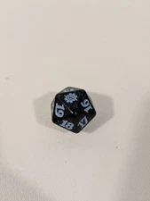MTG d20 Spindown 20-side Life Counter die Brothers War Black & Blue