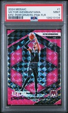 2024-25 #1 Victor Wembanyama Epic Performers Mosaic Pink Fluorescent PSA 9 #/10