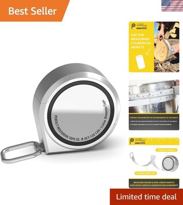 Perfect Pi Diameter Tape Measure - 1/2'' x 12ft with Magnetic Reflective Design