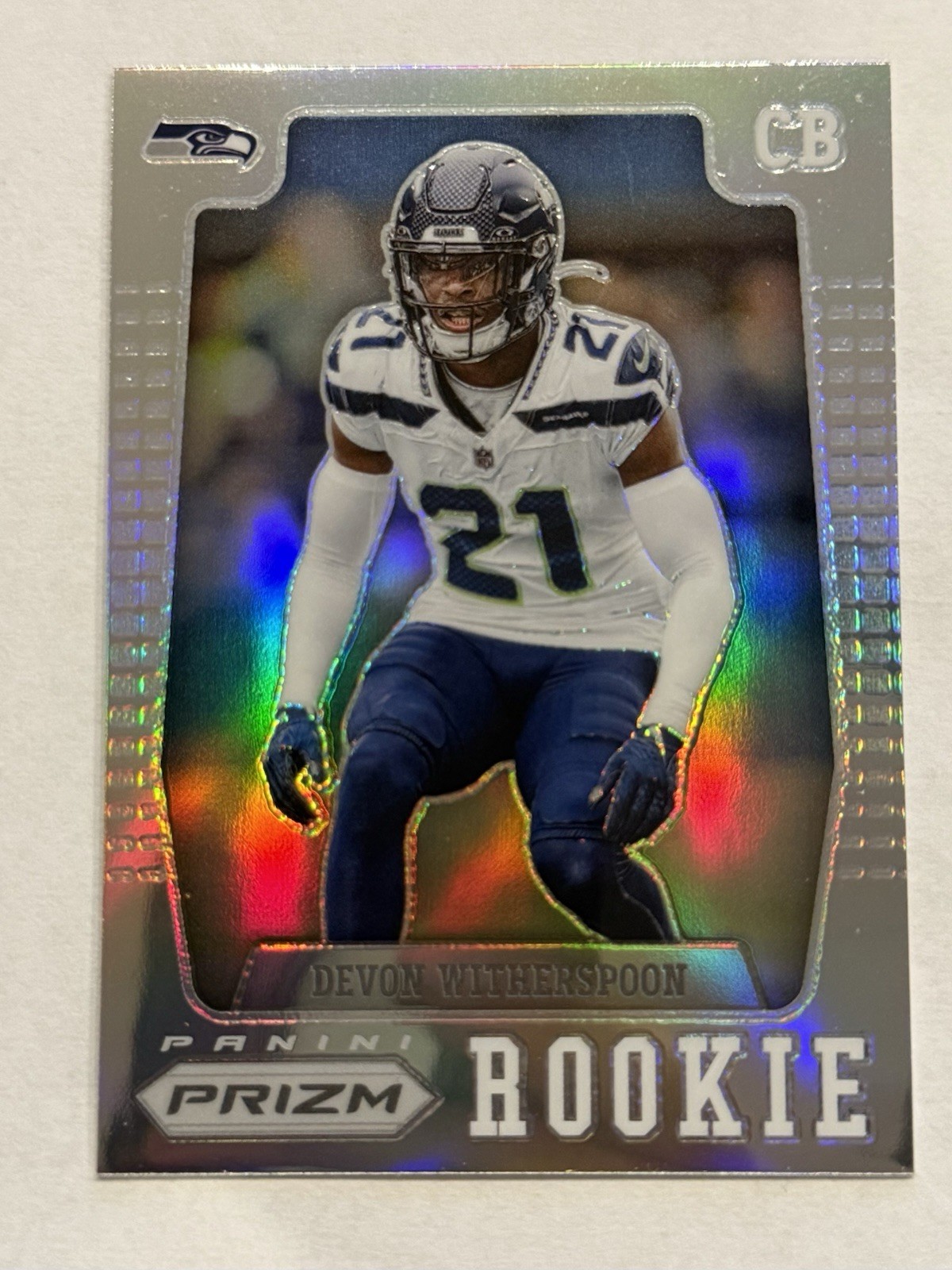 2023 Panini Prizm #PFR-5 Devon Witherspoon Prizm Flashback Rookie Prizms Silver