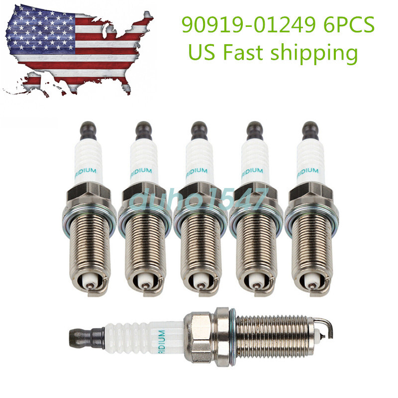 6PCS Spark Plugs  GS300 GS450H GS350 IS250 OEM 90919-01249 Denso 3473 FK20HBR11