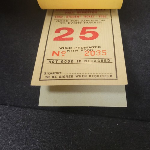 Vintage 1952 DRAKE UNIVERSITY STUDENT Athletic Event Coupon ticket Booklet RARE! - 第 5/6 張圖片