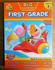 School Zone "BIG" Workbook First Grade: Math Reading Vocab Home School Ages 6-7