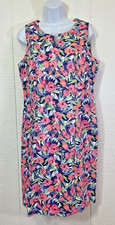 TALBOTS Dress Size 10 Multicolored Floral Print Sleeveless $90 NEW (hh11)