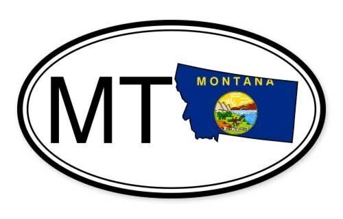 Montana State Flag Oval Car Vinyl Sticker - SELECT SIZE - Picture 1 of 1