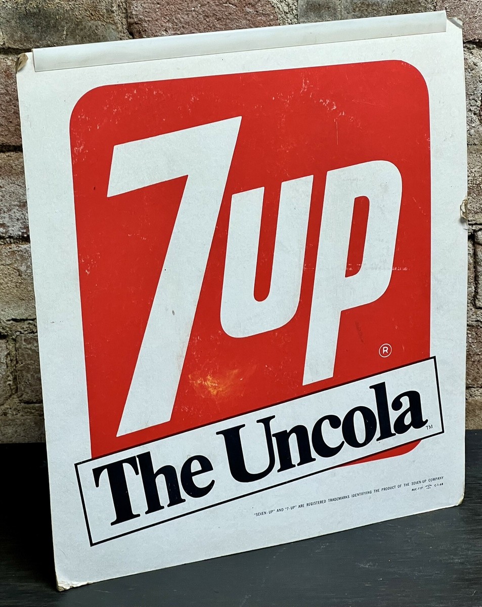 Vintage 7 Up The Uncola Standup Counter Top Display Sign