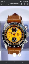 Sold out MMI TURRET MARINE CHRONOGRAPH V2 BISMARCK YELLOW TRC-21L LEATHER STRAP