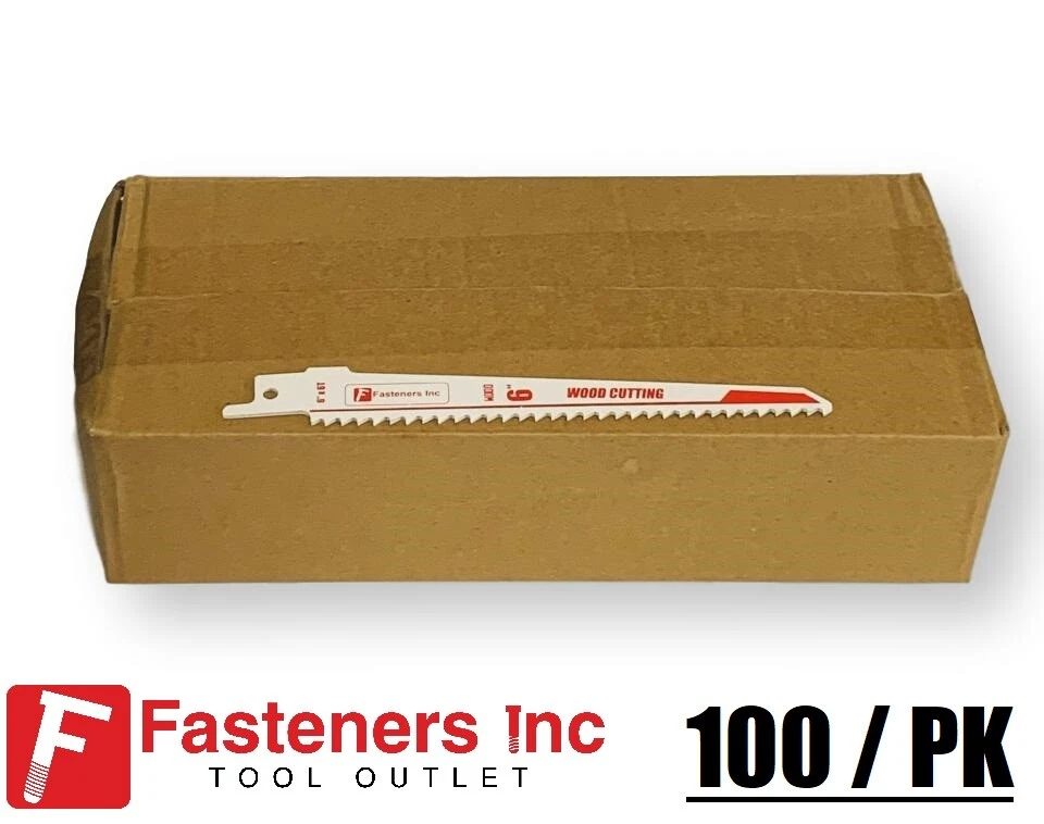 (100) 6" RECIP HOJAS DE SIERRA PARA CORTAR MADERA 6-TPI Para uso en madera Foto 2 de 4