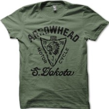 Arrowhead Indian Biker South Dakota Scout Custom Motorrad T-Shirt 7002