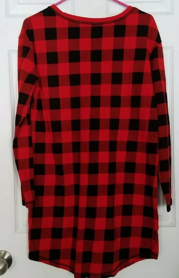 Vestido corto a cuadros rojo/negro Xhilaration ropa para dormir mujer talla S blusa larga top Foto 2 de 4